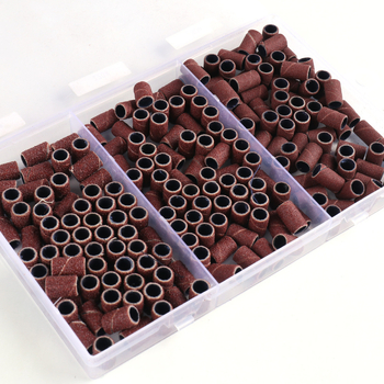 Pārrobežu jauna nagu rotaslietu slīpēšanas galviņa, smilšu gredzens, elektriskā slīpmašīna, smilšu gredzens, brūns nagu smilšu gredzens ar gultni