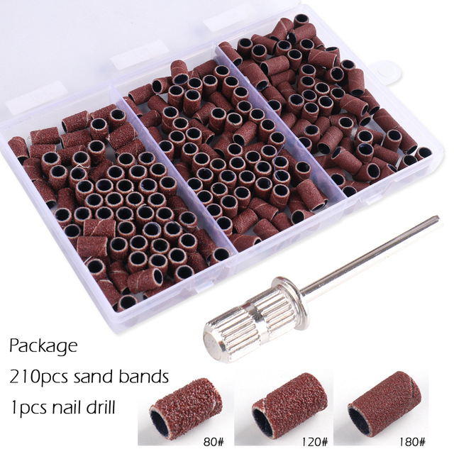 Pārrobežu jauna nagu rotaslietu slīpēšanas galviņa, smilšu gredzens, elektriskā slīpmašīna, smilšu gredzens, brūns nagu smilšu gredzens ar gultni