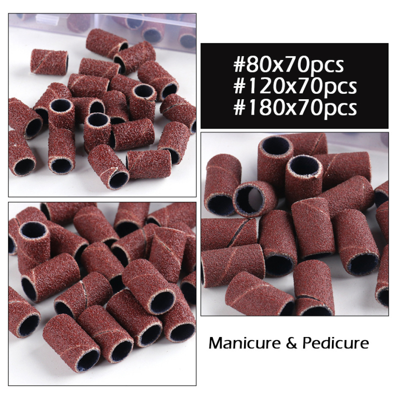 Pārrobežu jauna nagu rotaslietu slīpēšanas galviņa, smilšu gredzens, elektriskā slīpmašīna, smilšu gredzens, brūns nagu smilšu gredzens ar gultni