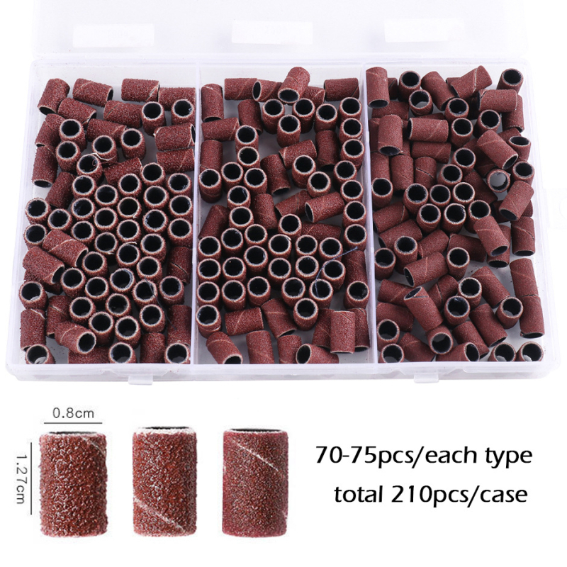 Pārrobežu jauna nagu rotaslietu slīpēšanas galviņa, smilšu gredzens, elektriskā slīpmašīna, smilšu gredzens, brūns nagu smilšu gredzens ar gultni