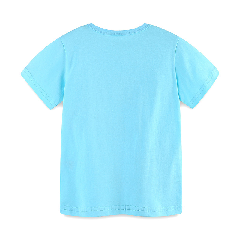 Europietiško ir amerikietiško stiliaus berniukiški marškinėliai 25 vasariniai nauji animacinių filmukų su ekskavatoriaus raštu džemperis vaikiški apvalios iškirptės trumpomis rankovėmis