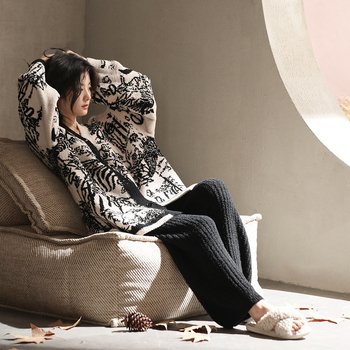 Φθινοπωρινές και Χειμερινές Πιτζάμες Γυναικών, Νέο Κοραλί Φλις, Casual Home Wear, Πυκνωμένο Ζεστό Φανελένιο Κοστούμι Plus Size