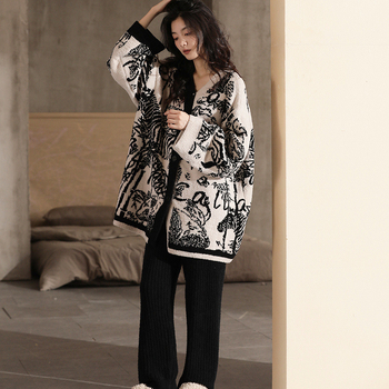 Φθινοπωρινές και Χειμερινές Πιτζάμες Γυναικών, Νέο Κοραλί Φλις, Casual Home Wear, Πυκνωμένο Ζεστό Φανελένιο Κοστούμι Plus Size