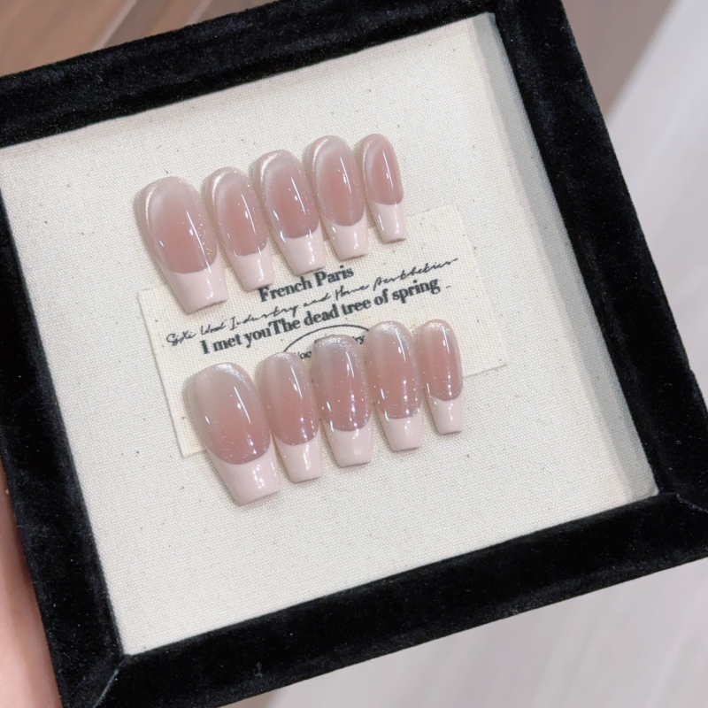 Temperamento odos miltelių kraštas prancūziškas nagų dailės baltumas pažangios pojūčio katės akių dėvėjimo šarvai rankų darbo nagų apdailos pleistras netikras nagas