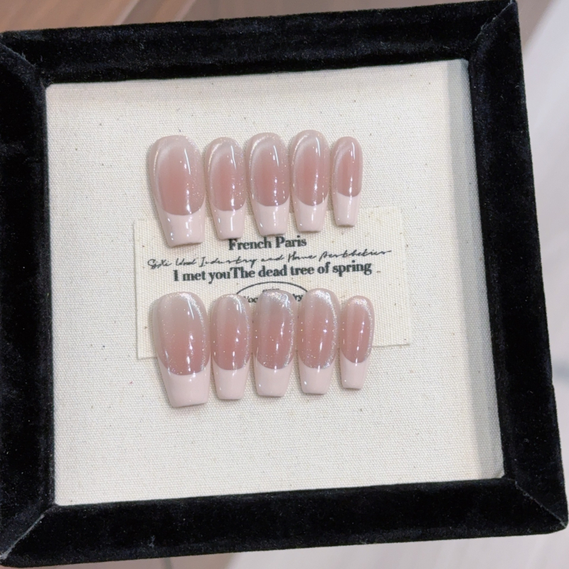 Temperamento odos miltelių kraštas prancūziškas nagų dailės baltumas pažangios pojūčio katės akių dėvėjimo šarvai rankų darbo nagų apdailos pleistras netikras nagas