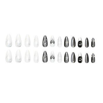 Μαύρο Στερεοφωνικό Μάτι Γάτας για Ευρωπαϊκή και Αμερικανική Θέση Υγρού Μετάλλου Σκούρα Ευρωπαϊκή και Αμερικανική Θέση Στυλ Αφαιρούμενα Κομμάτια Νυχιών 24 Τεμάχια