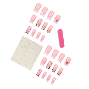 Διασυνοριακά λεοπάρ γαλλικά λουλούδια 3D ευρωπαϊκά και αμερικανικά φορέσιμα νύχια μανικιούρ στυλ νυχιών αφαιρούμενα ψεύτικα νύχια χονδρικής