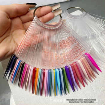 Nagu mākslas krāsu karte, 50 gab., vēdekļveida krāsu karte, nagu eļļas līmes plāksne, krāsu plāksnes prakses krāsu karte