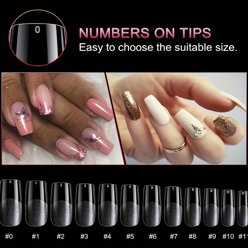 Гладки нюд квадратни изкуствени нокти 120 броя пълно покритие лесно удължаване множество размери за „Направи си сам“ и професионално шлайфане