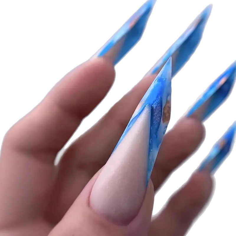 Naujas itin plonas prailgintas permatomas nagų pleistras, pusiau klijuotas, viso ilgio, piramidės formos nagų pleistras, dėžutės formos šarvų pleistras