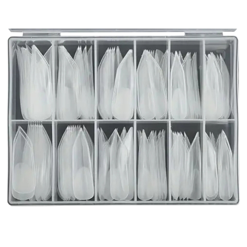 Naujas itin plonas prailgintas permatomas nagų pleistras, pusiau klijuotas, viso ilgio, piramidės formos nagų pleistras, dėžutės formos šarvų pleistras