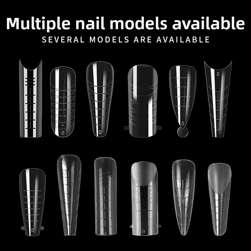 Форма за нокти, специална смесена 12 безхартиена кристална форма за нокти, прозрачна форма за нокти, 288 броя, трансгранична