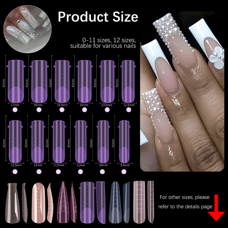 Nagų formavimo kristalų spalvos prailgintas, popierinis dėklas, greita fototerapija, prailgintas nagų pleistras, 140 vnt. dėžutėje, tarpvalstybinis nagų plėvelių rinkinys