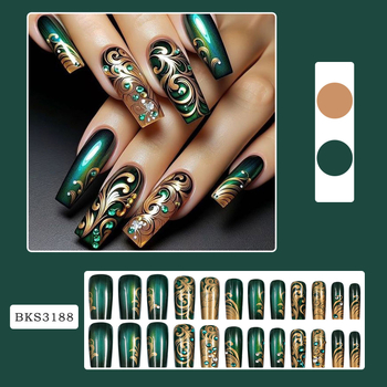 Χονδρική πώληση διασυνοριακών ταμπλετών νυχιών με σκούρο πράσινο χρυσό διαμάντι στην Ευρώπη και τις Ηνωμένες Πολιτείες