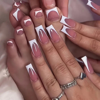 Moderan set bijelih noktiju na nogama i rukama u francuskom stilu za prekograničnu trgovinu, 288 dijelova, popularan prekogranični artikl