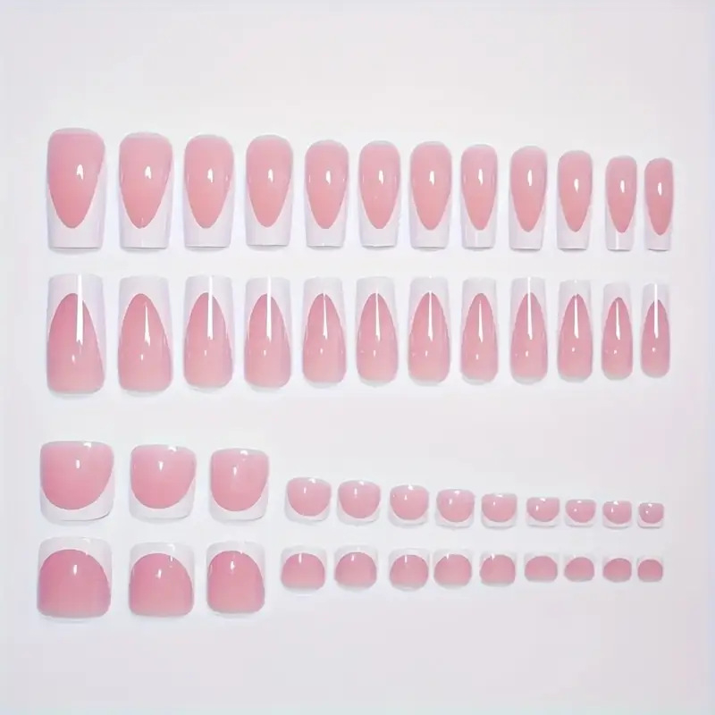 Moderan set bijelih noktiju na nogama i rukama u francuskom stilu za prekograničnu trgovinu, 288 dijelova, popularan prekogranični artikl