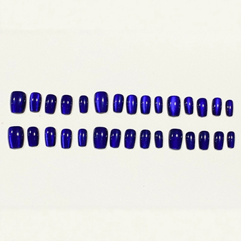 Katės akių formos nešiojami nagai, karališkos mėlynos spalvos temperamento pleistras, 30 vnt., nauja, aukštos klasės balinamoji nešiojamų nagų gamyba