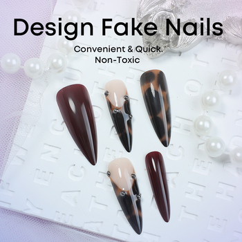 Wear Armor Leopard Print Ψεύτικο Νύχι, Ευρωπαϊκό και Αμερικανικό Ασημένιο Ατσάλινο Μπαλάκι Armor Απλό Φορετό Μπάλωμα Νυχιών, Ψεύτικο Νύχι