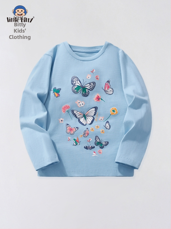 2025 Nové jesenné dievčenské pulóvre s dlhým rukávom, detské tričko s dlhým rukávom, detské topy s dlhým rukávom