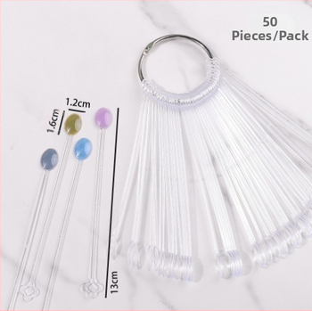 Κάρτα Χρώματος με Κουτάλι για Νύχια, Κουτάλι 50 Χρωμάτων, Οθόνη Εργασίας για Πρακτική Νυχιών, Κάρτα Χρώματος, Χρώμα Καραμέλας, Gel Βερνίκι Νυχιών, Πίνακας Χρώματος