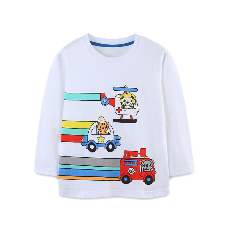 Europietiško ir amerikietiško stiliaus madingi vaikiški ilgarankoviai marškinėliai, rudens nauji berniukiški ilgarankoviai marškinėliai su animacinių filmukų raštu, ilgi marškinėliai