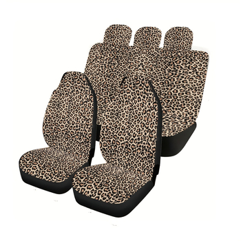 Automašīnas salona dekorēšana Ledus zīda sēdekļa pārvalks Dzeltens leoparda raksts Universāls sēdekļa spilvens Pārrobežu universāls tips Pārrobežu karsta izpārdošana