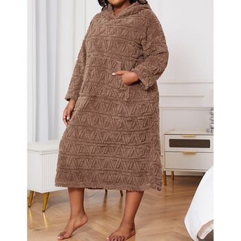 Eiropas un Amerikas pārrobežu plus izmēra pidžamas samta rudens un ziemas kapuces kombinezons naktskrekls mājas apģērbs brūna tīras kokvilnas pidžama