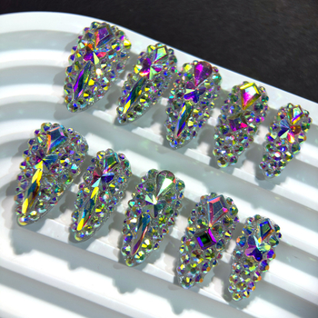 10 τεμάχια τρυπάνι κρυστάλλου αμυγδάλου K9AB 3CM γεμάτο πολυτέλεια που εξάγεται στην Ευρώπη και τις Ηνωμένες Πολιτείες καθαρή χειροποίητη θωράκιση