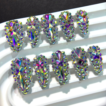 10 τεμάχια τρυπάνι κρυστάλλου αμυγδάλου K9AB 3CM γεμάτο πολυτέλεια που εξάγεται στην Ευρώπη και τις Ηνωμένες Πολιτείες καθαρή χειροποίητη θωράκιση