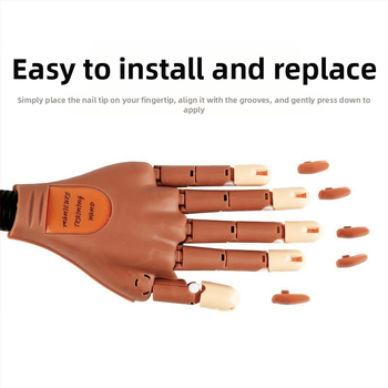Διασυνοριακή πρακτική τέχνης νυχιών με υψηλές πωλήσεις, προσθετικό χέρι, εύκαμπτο και κινητό μηχανικό προσθετικό χέρι με άρθρωση, συνοδεύεται από σετ άκρων νυχιών