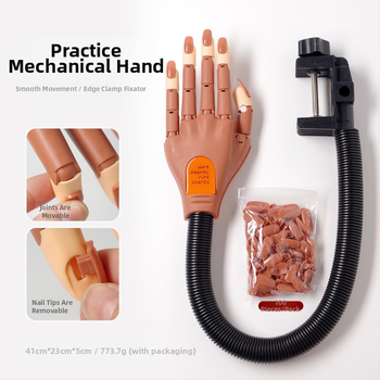 Διασυνοριακή πρακτική τέχνης νυχιών με υψηλές πωλήσεις, προσθετικό χέρι, εύκαμπτο και κινητό μηχανικό προσθετικό χέρι με άρθρωση, συνοδεύεται από σετ άκρων νυχιών