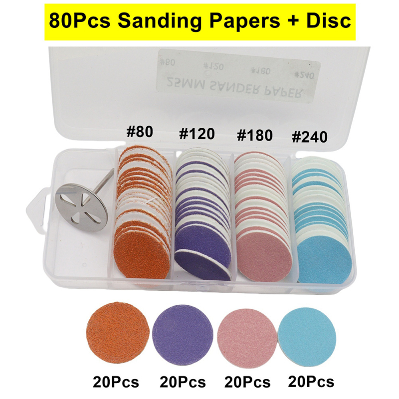 80 τεμάχια σε κουτί, παχύ τρίψιμο νυχιών, απολέπιση νεκρού δέρματος, κάλοι, τριβείο ποδιών, σφουγγάρι γυαλόχαρτου, χρώμα