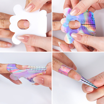 Πολύχρωμο θήκη χαρτιού για νύχια πεταλούδας σκληρυμένο χαρτί θήκη για νύχια κρυστάλλινη υγρή κρυσταλλική σκόνη σε σκόνη εργαλείο επέκτασης χαρτιού εργαλείο θήκης χαρτιού