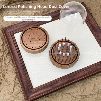 Кутия за съхранение на шлифовъчна глава за нокти, винтидж, цвят орех, пореста, усъвършенствана стойка за съхранение, основа за дисплей