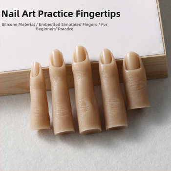 Pilnas silikona pirkstu locītavas, kas veidotas pāri robežām, var saliekt un ievietot naga plāksnē, lai praktizētu silikona pirkstu modeļu attēlošanu.