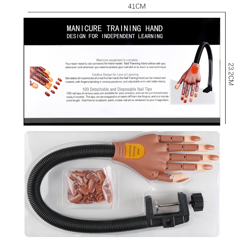 Nagų dailės praktikos protezinė ranka, judanti protezinė ranka, nagų dailės robotinė ranka, sulankstoma ir pritvirtinama modelio stiliaus nagų ekspozicija