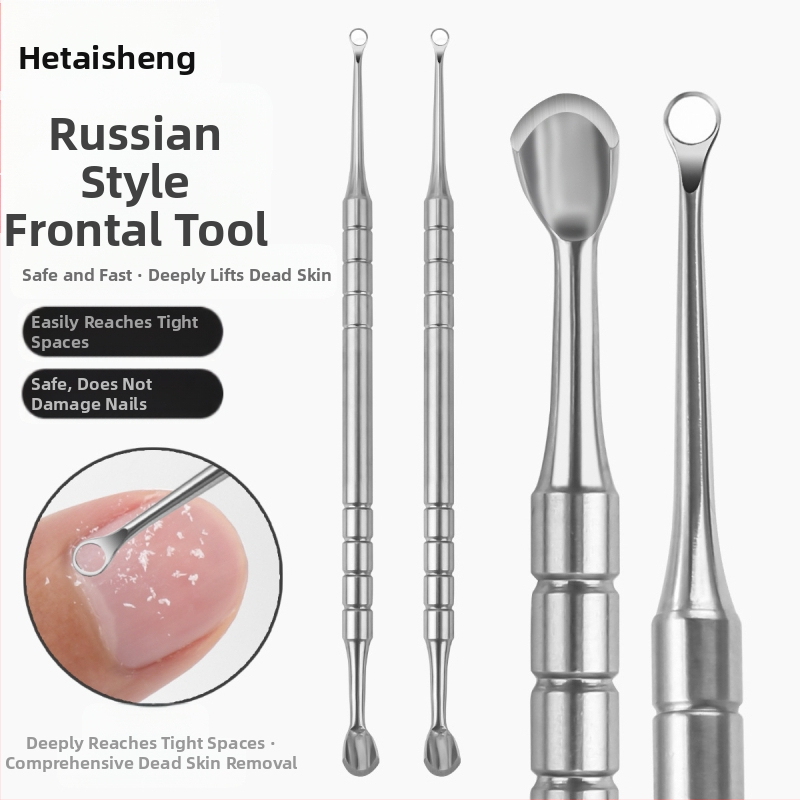 Küünekunsti ring kaldus peaga terasest surumine kulumiskindla tööriista pulk küünekepi soomuse eemaldamise varras vene topeltpeaga rõngas hobuseraua surumine