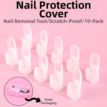 Naujas pilnas manikiūro apsauginių užvalkalų, nagų lako, nešiojamų nagų, apsaugos nuo įbrėžimų artefaktų, manikiūro priežiūros įrankių rinkinys, skaidrūs 10 dalių