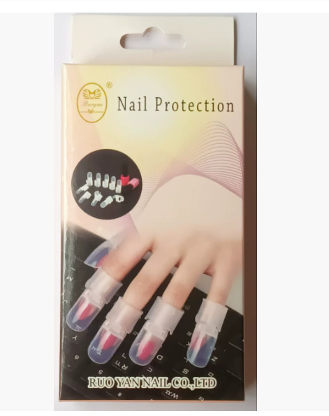 Naujas pilnas manikiūro apsauginių užvalkalų, nagų lako, nešiojamų nagų, apsaugos nuo įbrėžimų artefaktų, manikiūro priežiūros įrankių rinkinys, skaidrūs 10 dalių