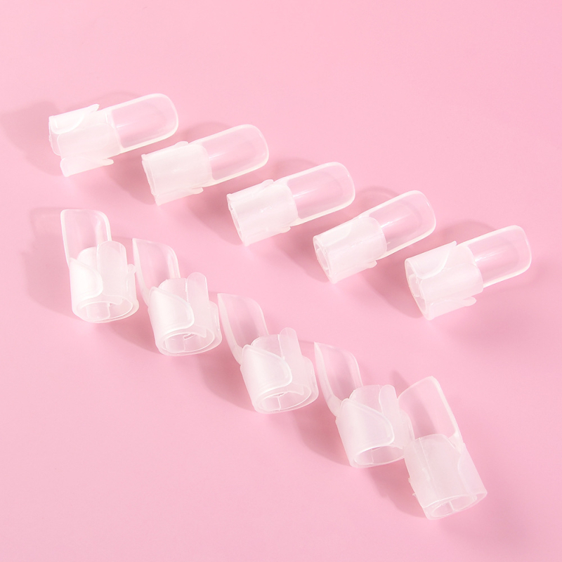 Naujas pilnas manikiūro apsauginių užvalkalų, nagų lako, nešiojamų nagų, apsaugos nuo įbrėžimų artefaktų, manikiūro priežiūros įrankių rinkinys, skaidrūs 10 dalių