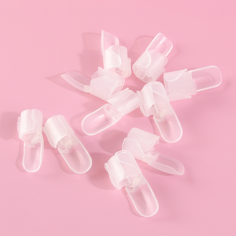 Naujas pilnas manikiūro apsauginių užvalkalų, nagų lako, nešiojamų nagų, apsaugos nuo įbrėžimų artefaktų, manikiūro priežiūros įrankių rinkinys, skaidrūs 10 dalių