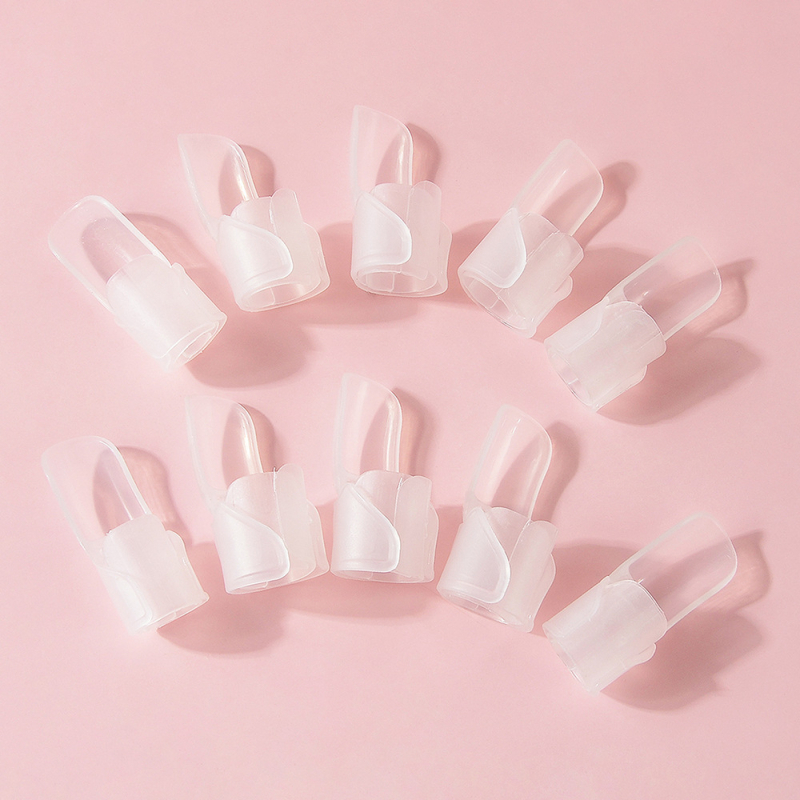 Naujas pilnas manikiūro apsauginių užvalkalų, nagų lako, nešiojamų nagų, apsaugos nuo įbrėžimų artefaktų, manikiūro priežiūros įrankių rinkinys, skaidrūs 10 dalių