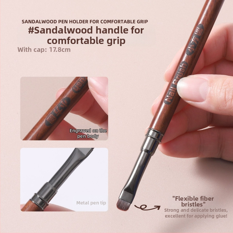 Писалка за нокти, пръчка от сандалово дърво с капак, малка квадратна основа за писалка, лепило, японска писалка с къса четка, лепило, фототерапия, инструменти за нокти