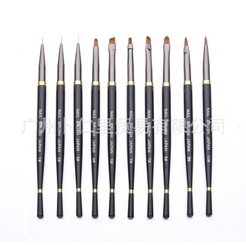 Εργαλεία νυχιών υψηλής ποιότητας, βούρτσα νυχιών με κυλινδρικό σχήμα, πινέλο με τράβηγμα γραμμής, στυλό φωτοθεραπείας, στυλό νυχιών γοργόνας, 10 σετ