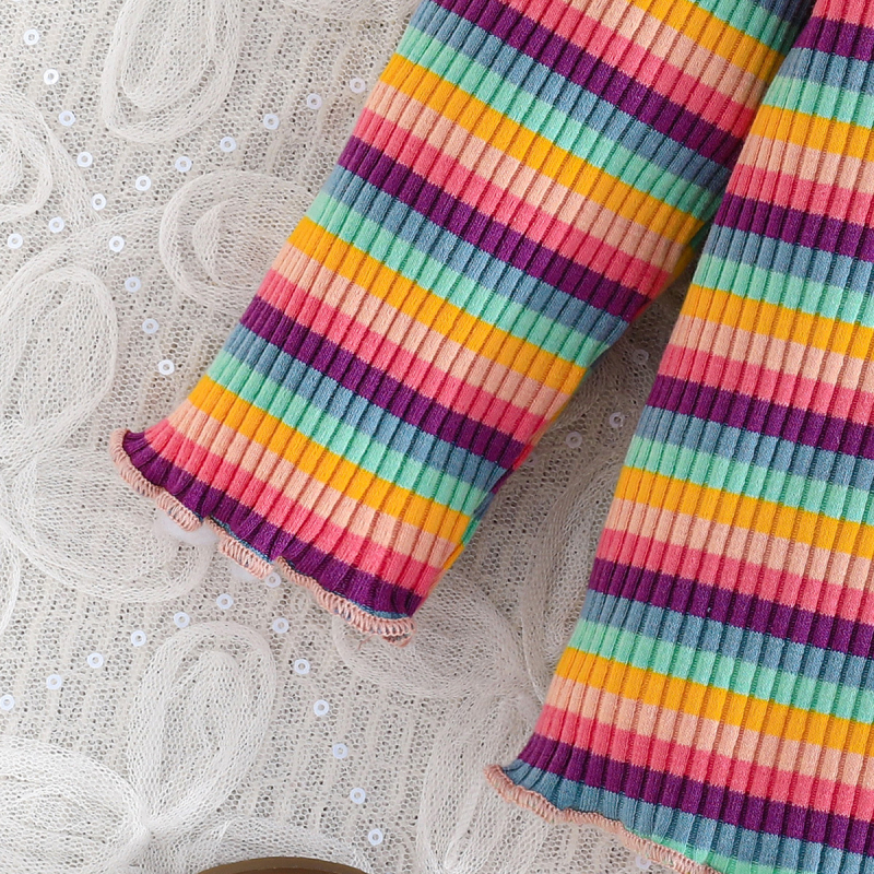 „CrossBorder 2025“ pavasario ir rudens naujas mielas ir mielas stiliaus gėlių raštų margintas apvalios iškirptės ilgarankovių marškinėlių rinkinys, 3 dalių rinkinys