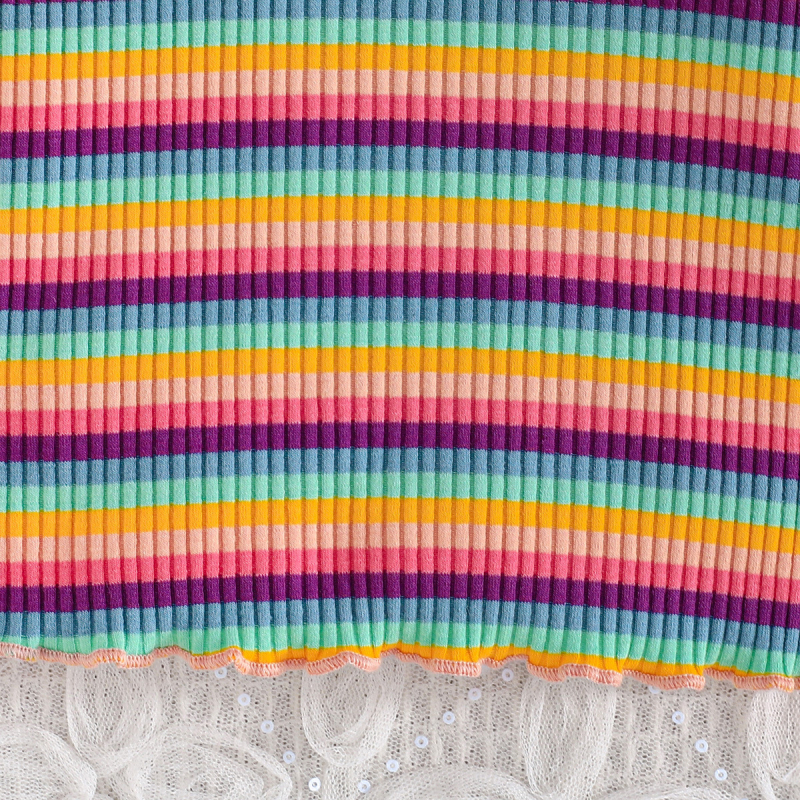 „CrossBorder 2025“ pavasario ir rudens naujas mielas ir mielas stiliaus gėlių raštų margintas apvalios iškirptės ilgarankovių marškinėlių rinkinys, 3 dalių rinkinys