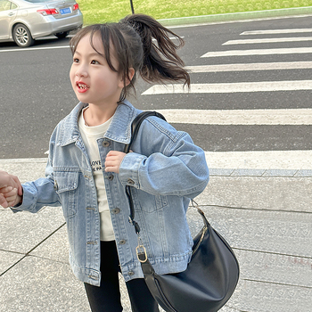 Παιδικό τζιν παλτό για κορίτσια 2024, νέο, ανοιξιάτικο και φθινοπωρινό, δυτικό στιλ, με κουνέλι, για παιδιά, casual, πανωφόρια για όλες τις ηλικίες