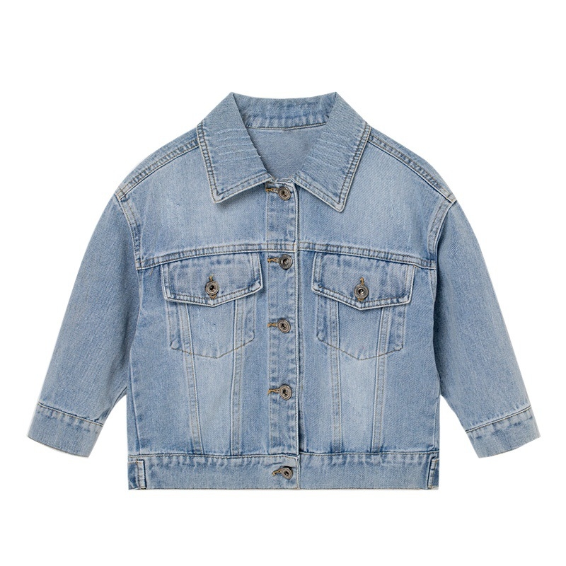 Mergaičių džinsinis paltas 2024 m. Naujas pavasario ir rudens vaikiškas vesterno stiliaus triušio džinsinis paltas kūdikiams, laisvalaikio stiliaus, universalūs viršutiniai drabužiai