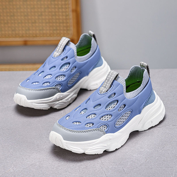 Tiesioginiai gamykliniai berniukiški batai, 2025 m. pavasario nauji, kvėpuojantys, tinkliniai, įsispiriami, vidutinio ir didelio dydžio vaikiški sportiniai bateliai pavasariui