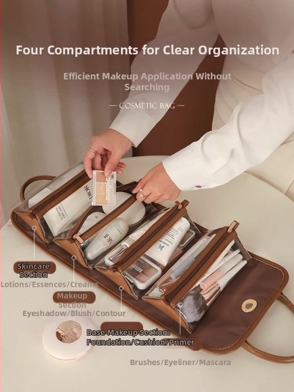 Kozmetická taška s výklenkom, veľkokapacitná, ľahká, luxusná, úložná, moderná, umývacia taška, úložná taška pre ženy, cezhraničná dávka